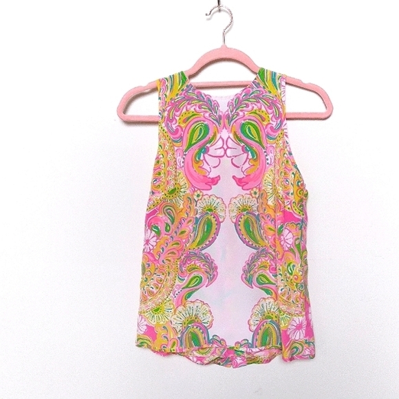 Lilly Pulitzer Iona Sleeveless Silk Shell Blouse Size XS - Picture 2 of 12
